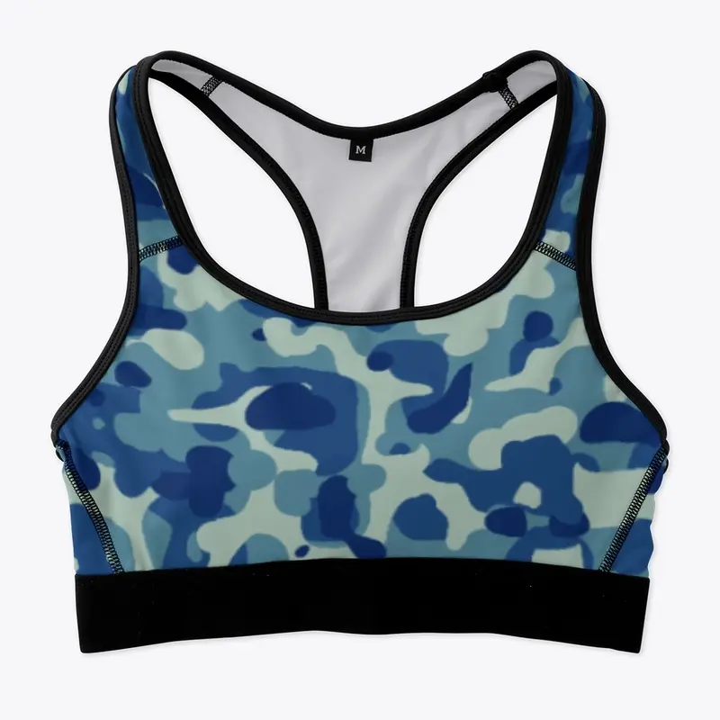 bluish camo sports bra