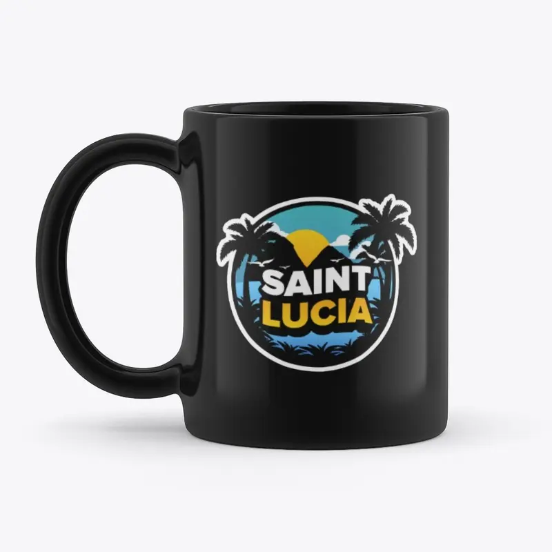 Saint Lucia  black mug